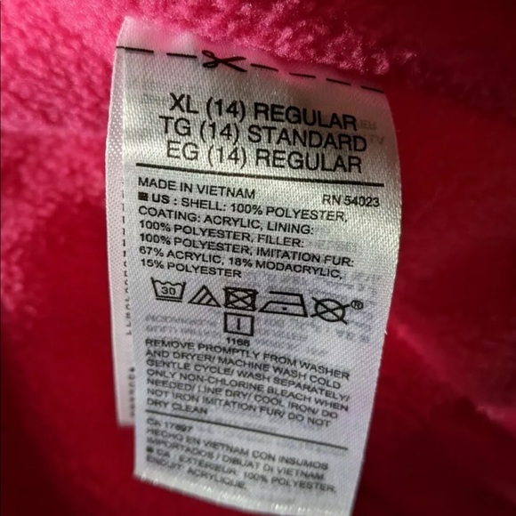 Old Navy Girls XL Pink Puffed Coat - Picture 11 of 11